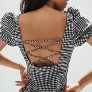 Zara black and white Mini Gingham Dress (New, Never been worn, Tag still on)